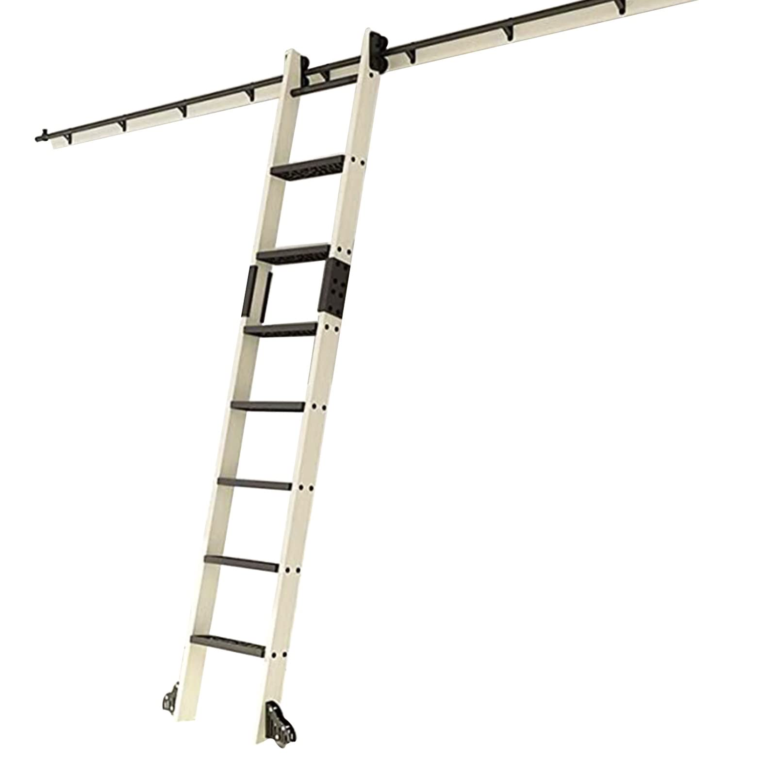GHFXSCV Sliding Barn Door Kit For Home/Office, Library Rolling Ladder Hardware Kit Extention Track/Rail(No Ladder), With Floor Roller Wheels Round Tube Mobile Ladder Track (Size : 10ft/300cm Track k
