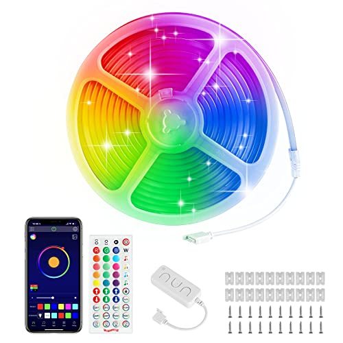 CHACOKO Ruban LED RGB Néon, 12V Étanche IP65 Bande LED 213 Effets de Couleur 5M Contrôlé par APP, Télécommande, Contrôleur, Synchronisation de Musique