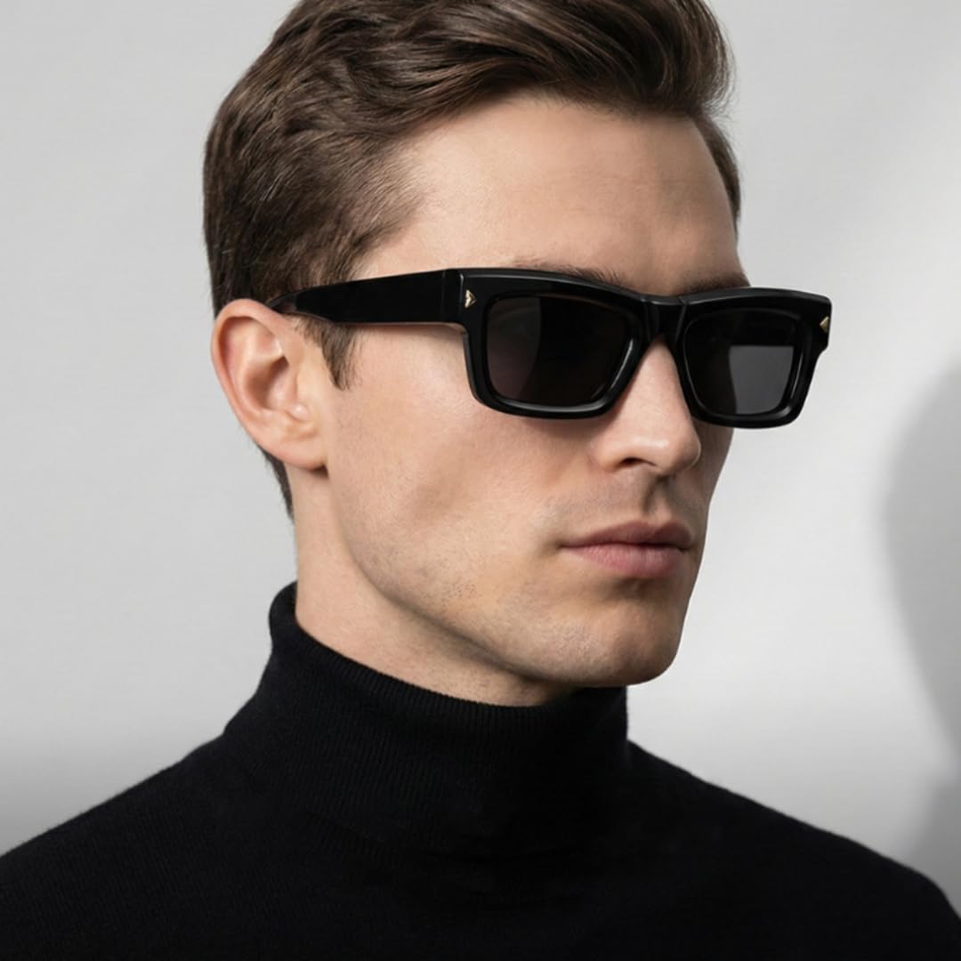 Gli occhiali da sole rettangolari retrò sono alla moda e di tendenza