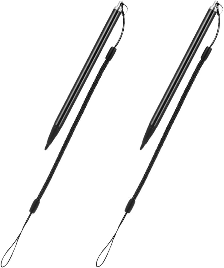 2pcs Resistive Touchscreen Stylus Pens with Metal Body and Spring Lanyard, Accurate Touch for Tablets and Industrial Use, Anti-Loss Design for Educational and Commercial