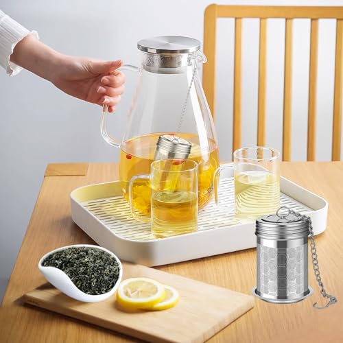 2 Pack Stainless Steel Tea Infusers, Extra Fine Mesh Strainers with Drip Trays, Brew Loose Tea - Image 3