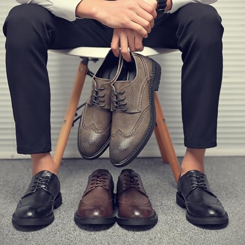 Men's Genuine Leather Derby Shoes Lightweight Anti-Slip Sole Business Casual Oxfords for Weddings, Work & Outdoor Activities3