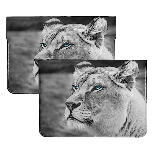Funda para portátil con diseño de leona ojos azul verdoso miniatura 2