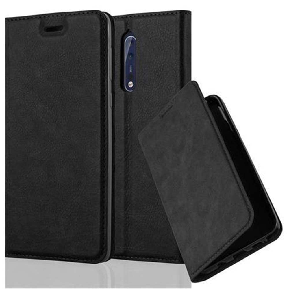 Cadorabo Custodia Flip Con Chiusura Magnetica Per Nokia 6 (2017) – Pelle Finta Nera, Protezione Completa Con Porta Tessere