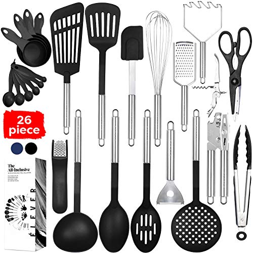 Kitchen Utensil Set - 26 Kitchen Gadgets & Cooking Utensils. Stainless Steel Kitchen