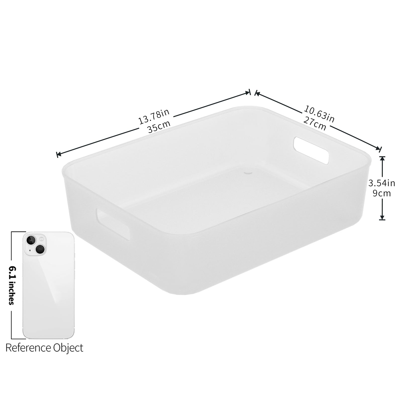 4 Cestini Organizer Plastica 21x14x7cm - Grigio, Per Bagno, Cucina E Ufficio - Foto 9
