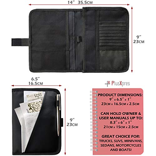 2 Pack Glove Box Compartment Organizer - Car Document Holder - Owner Manual Case Pouch - Vehicle Storage Wallet for Registration & Insurance Card - Premium Auto Paperwork Holder - Log Book included - Thumbnail 4
