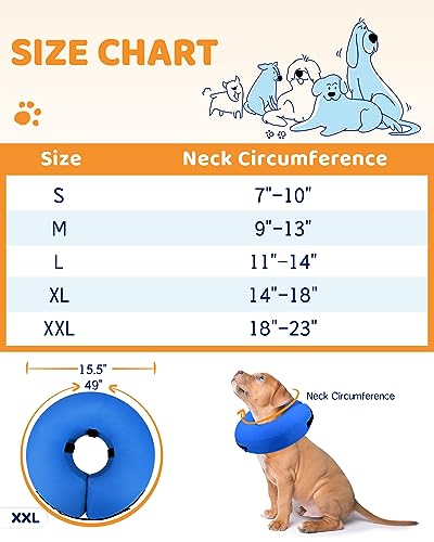 Image of Supet Inflatable Dog Cone Collar Alternative After Surgery, Dog Neck Donut Collar Recovery E Collar for Neuter, Soft Pet Cone for Small Medium Large Dogs