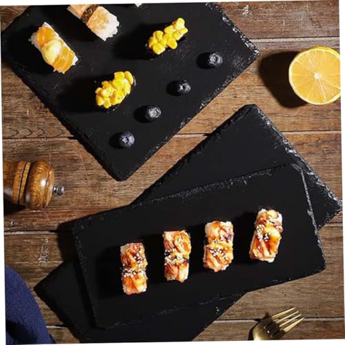 Plato rectangular para sushi y postre 30 cm negro miniatura 6