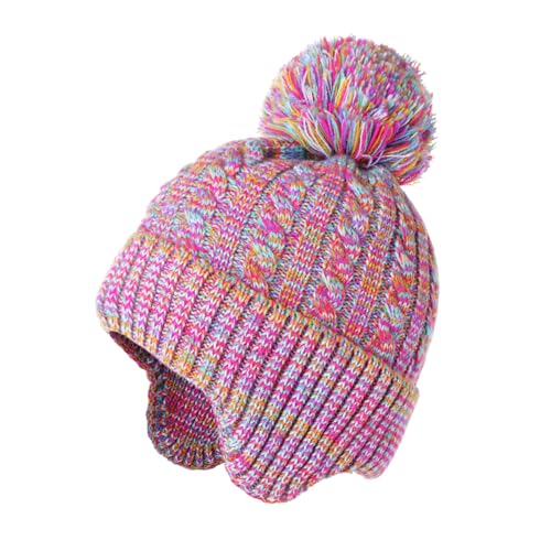 Kids Winter Beanie Knitted Hats for Girls Boys,2-12 Years Warm Soft Fleece Cute Stocking Cap for Children