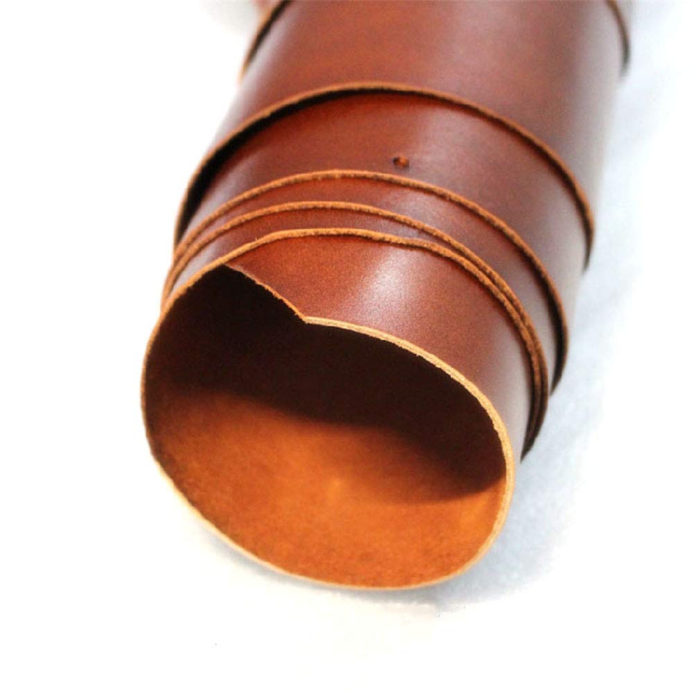 HYQOUKLR Real Leather Sheets, Vegetable Tanned Full Grain Cowhide Leather Umber Multiple Sizes 1.2-2.0mm(2.0mm Thickness,30x30cm)