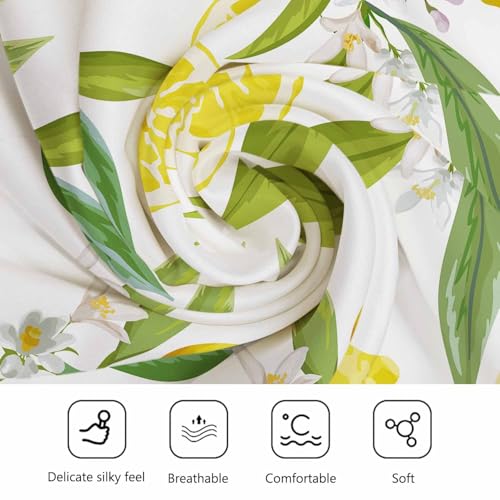 Golden Floral Pattern Head Scarf Silk Feel Like Color Damask Color Luxury Bandana Soft for Women Girls4