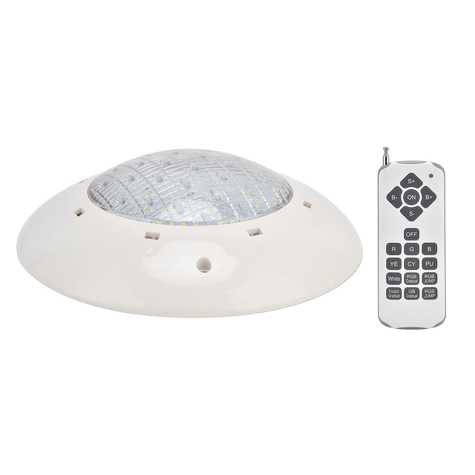 SIXRUN Schwimmbadleuchte, LED-Unterwasserleuchte, Kunststoff-PC-Schatten, AC12V, 12 W, 1200 Lm, RGB-Fernbedienung, 7 Statische und 5 Dynamische Modi für Pool, Aquarium, Spa (18W)