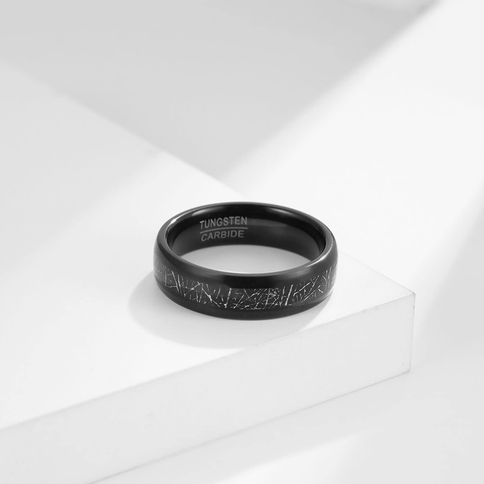 Anillos Pareja,Anillos Personalizados Pareja Anillos de Tungsteno 6MM Anillo Negro con Redondo Anillo Compromiso Pareja