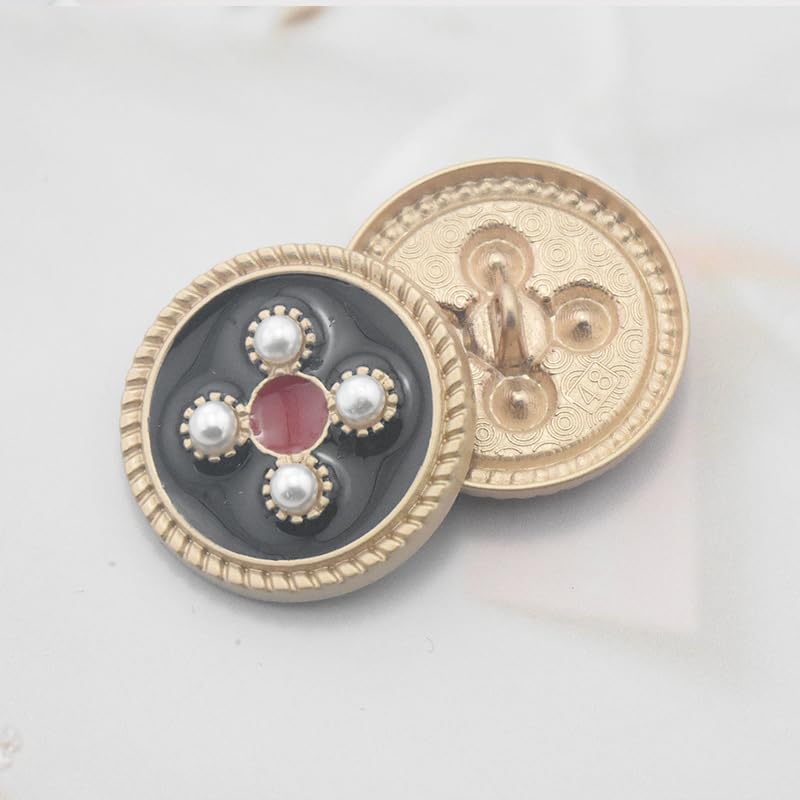 18/23/25/30mm 10szt. Czarne białe perłowe guziki kwiatowe guziki perłowe do szycia(White,36L=23.0MM)