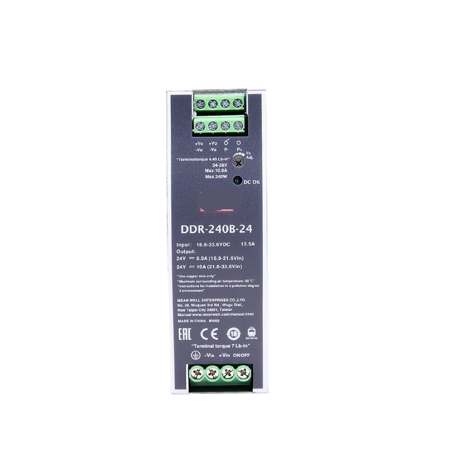 DDR-240B-24 DIN-Schienen-DC-DC-Wandler