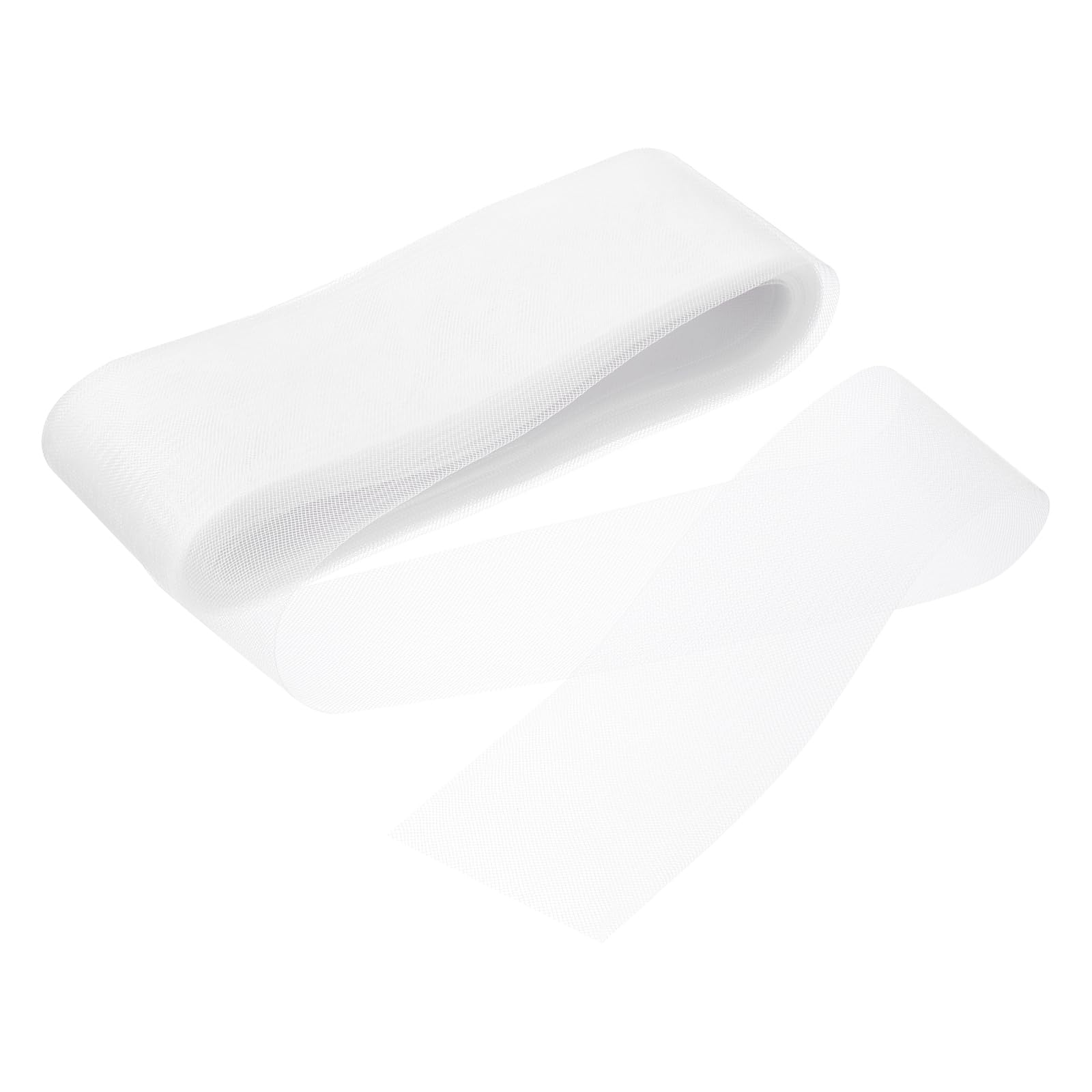 sourcing map - Nastro rigido in crine di cavallo da 23 m, larghezza 7,6 cm, per cucire stecche in poliestere, ideale per abiti da sposa, abiti formali, accessori per danza, colore: bianco