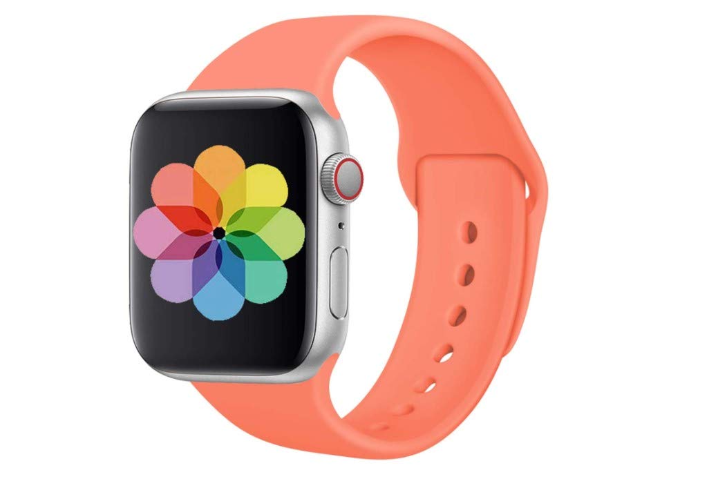 Soft Silicone Sport Loop Band Compatible with iWatch/ Apple Watch Series 6/5/4/3/2/1 - Coral, 38/40 mm