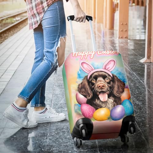 Happy Easter Dog with Bunny Ear Headband and Flowers Travel Accessories3