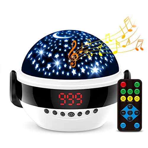 Star Projector Night Light With Timer And Remote Control, White Noise Baby Projector Sound Music Machine Birthday Gifts For Toddler Girls Boys(Black) #TOP1