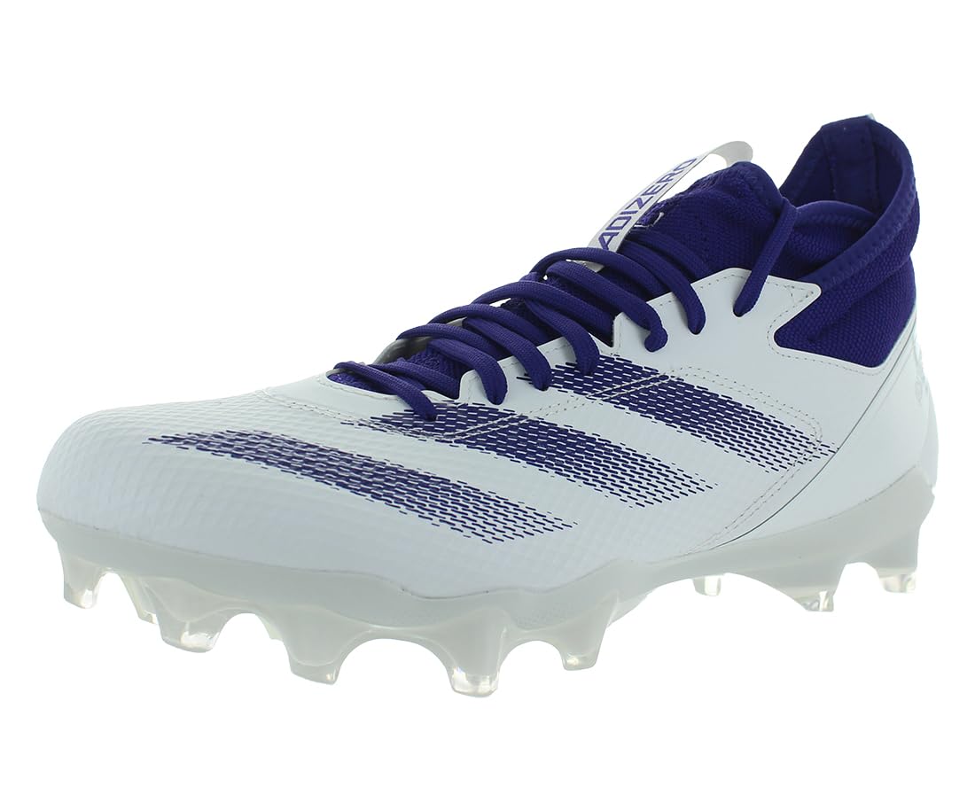 adidas Unisex-Adult Adizero Impact American Football Sneaker, Footwear White/Team College Purple/Footwear White, 10 Women/9 Men