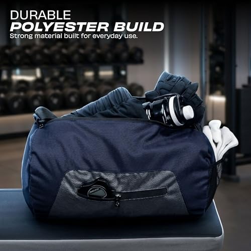 Image of Nivia Switch Duffle Bag 18.5L Polyester Gym Bag, Compact Sports Duffle for Men and Women, Lightweight Travel Training Bag, Gym Carry Bag (Navy Blue)