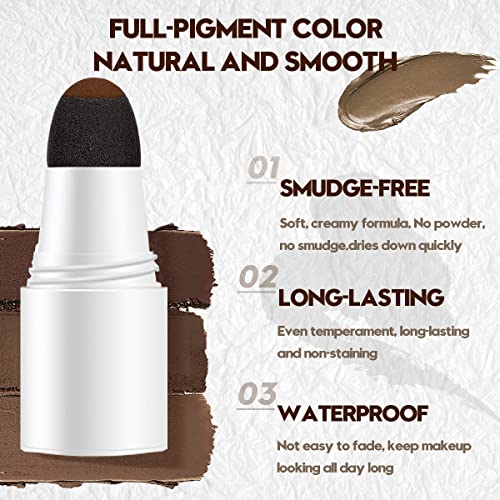 Eyebrow Stamp, Eyebrow Stencil Kit And Eyebrow Brushes, Brow Stamp And 10 - Shaping Kit For Perfect Brow, Long-Lasting, Waterproof Eyebrow Pomade. (Dark Brown) #TOP3