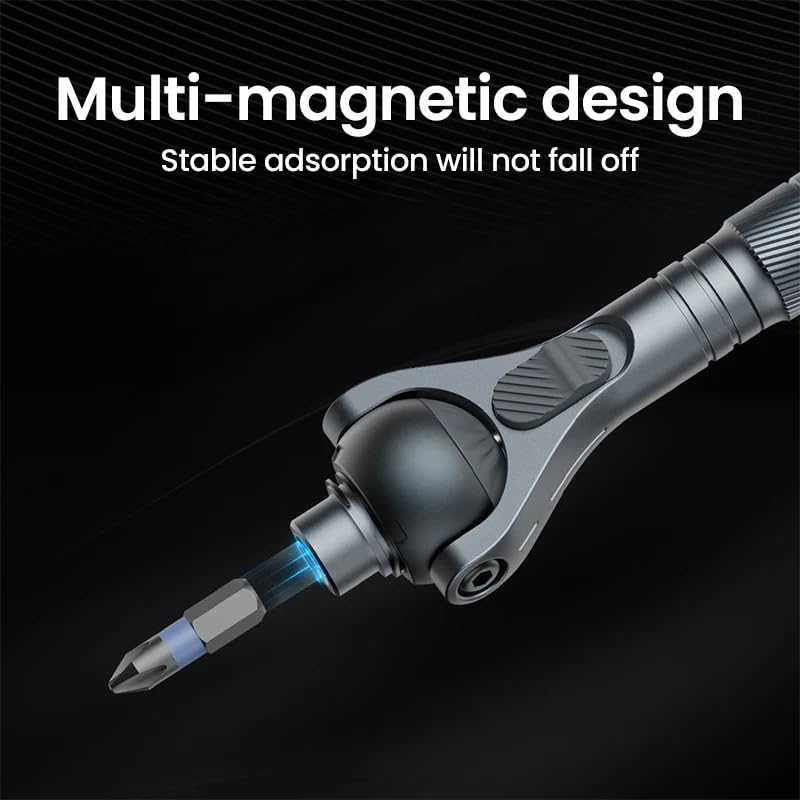 Set di cacciaviti magnetici 40 in 1 con impugnatura a cricchetto staccabile, rotazione di 180°, set di cacciaviti a cricchetto per riparazione elettrica, automobilistica, meccanica, bicicletta, mobili