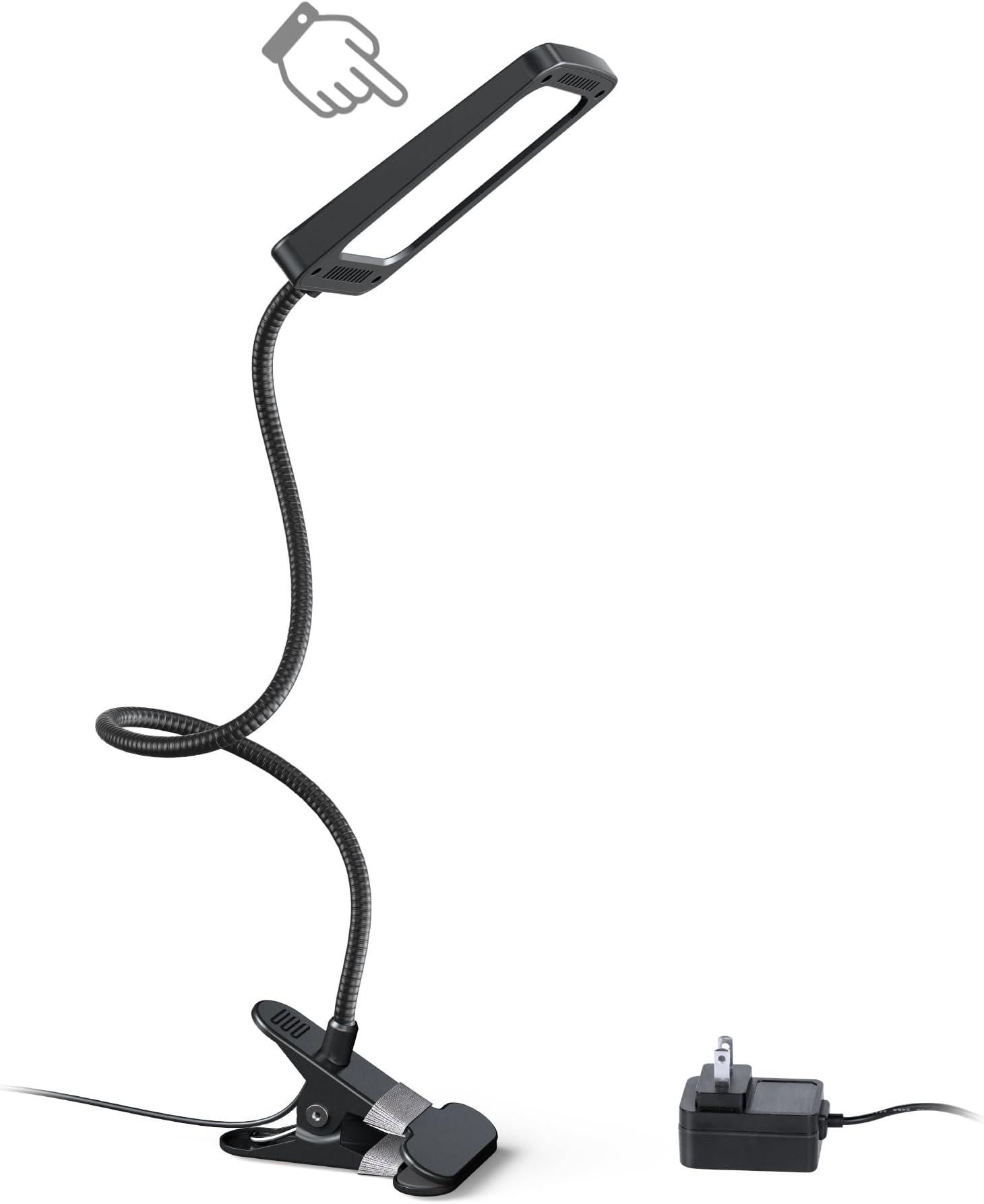 TROND Halo 9W-C Dimmable Daylight LED Clamp Light Desk Lamp w Extra Long Aluminum Gooseneck Premium Diffusion Film for Headboard Workbench Studio Drafting Table Bedside Reading Task Lighting