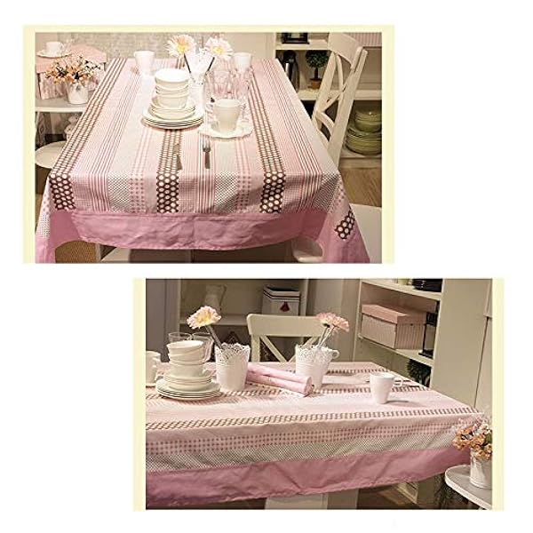 Tablecloths Handmade Simple Stitching Plain Colour Tablecloth Cotton Linen Dust-Proof Table Cloth For Indoor Outdoor Kitchen Dinning Tabletop Picnic y Parties Pink