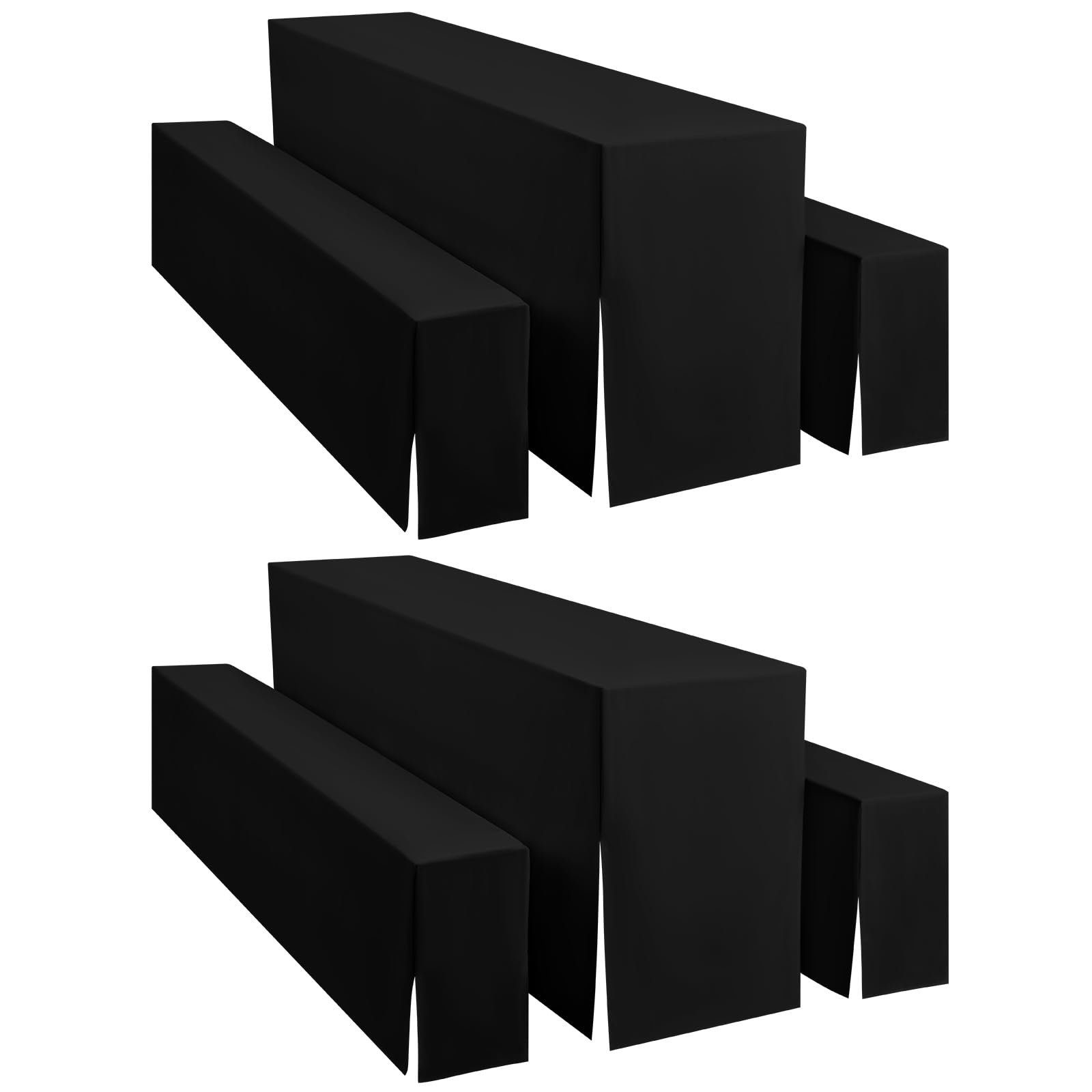 Showgeous 2er-Pack Biertischhussen 3er-Set, Schwarze Biertisch- und Bierbankhussen-Set für Bierzeltgarnitur, 220 x 50 x 80 cm Polyester-Biertischhusse für Gartenbankette im Freien