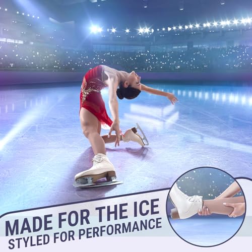 Image of Kami-So Footed Ice Skating Tights | Figure Skating Tights For Women | Plush Fabric Stretch Fit | Practice Competition Wear