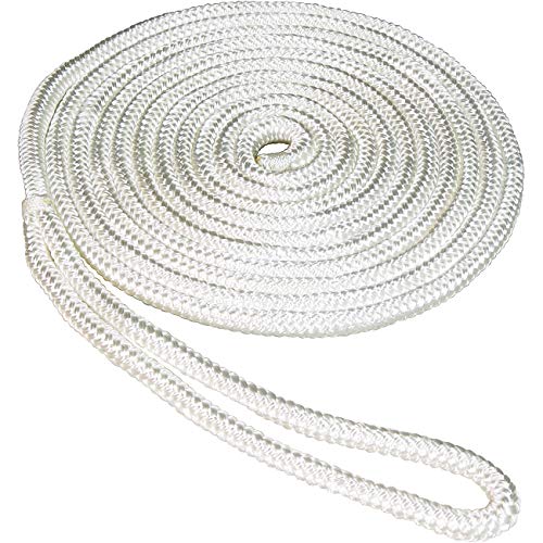 SeaSense Double Braid Nylon Dockline, 3/8-Inch X 20-Foot, White