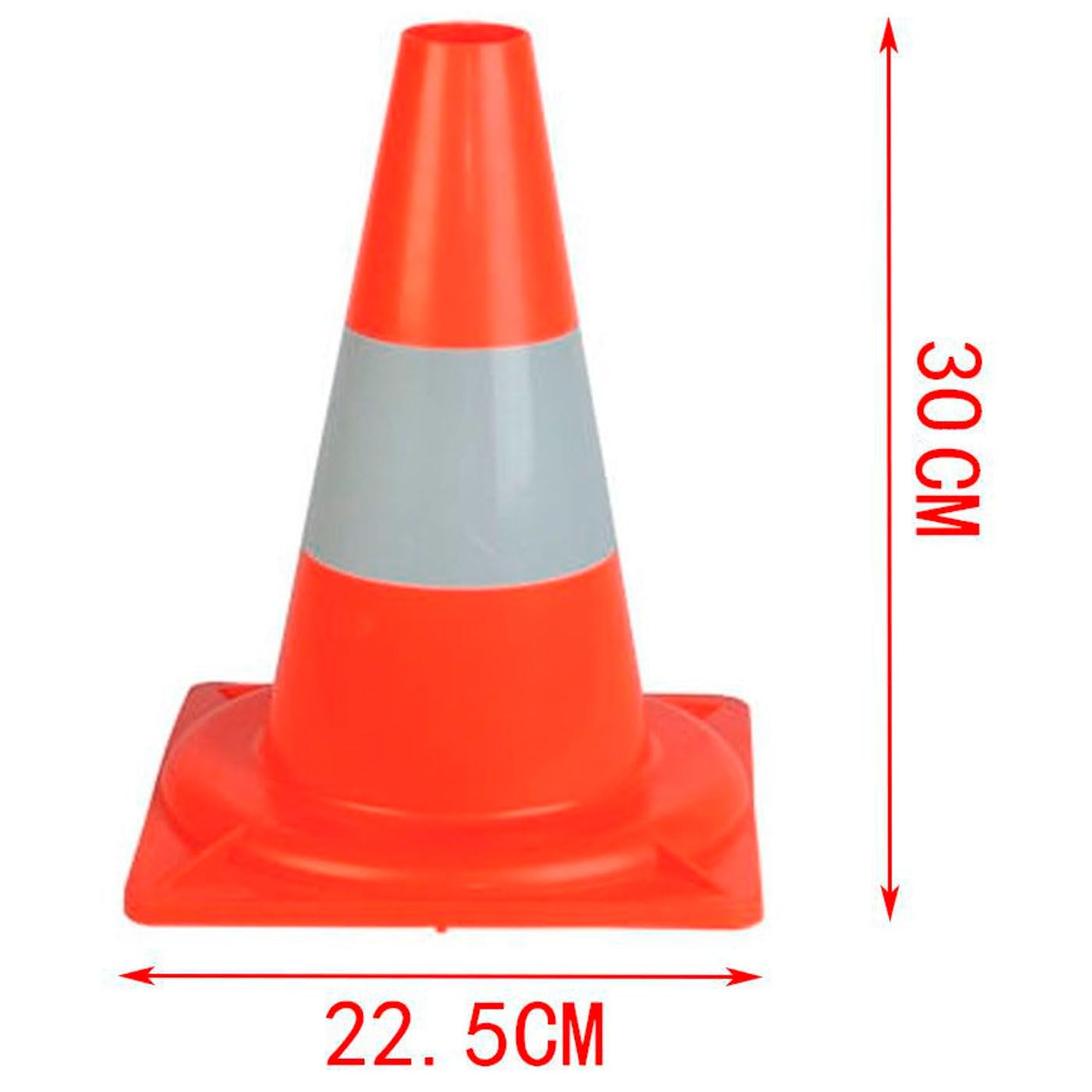 AC - Pack de 4 Conos de tráfico - Fabricados en España - Ideal para señalización Vial, Seguridad en Carretera, para Deporte - 30 x 22,5 x 22,5 cm - Color Naranja con Banda Reflectante