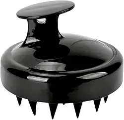 Tertúlia Escova Massageadora Couro Cabeludo - Massageador Capilar Silicone Macio Para Higienizar e Combater a Caspa (Preto)