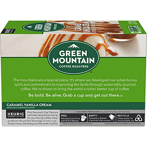 Image of Green Mountain Coffee Roasters Caramel Vanilla Cream Keurig Single-Serve K-Cup pods, Light Roast Coffee, 12 Count (Pack of 2)
