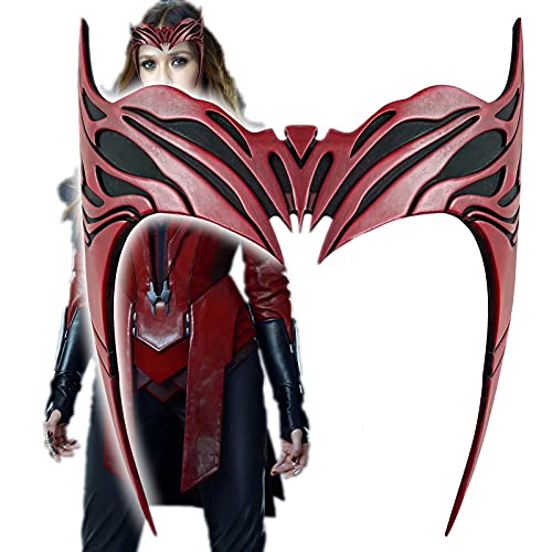 CAFELE Scarlet Witch Headpiece 2021 TV Shows WandaVision Wanda Maximoff Red Resin Mask Crown Cosplay Halloween Costume Headwear for Adults