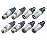 Neutrik Lot of 8 (4 Each) New NC3FXX Female XLR & 4 NC3MXX Male XLR Connectors (8 Pack)