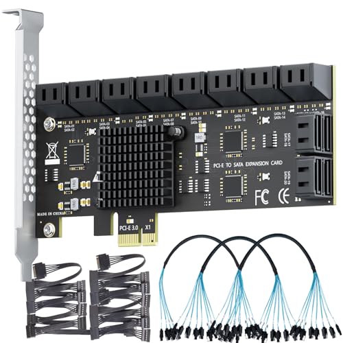 Image of 20-Port SATA Expansion Card (PCIe 3.0 x1 to 6Gbps SATA Card), Compatible with Windows /Mac /Linux /NAS