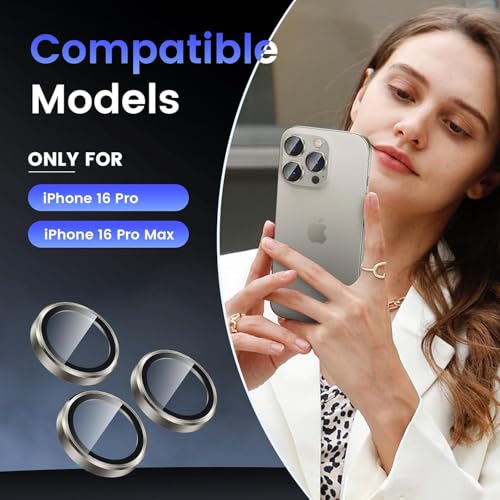 Image of Mobile Camera Lens Protector Compatible for iPhone 16 Pro & iPhone 16 Pro Max Silver