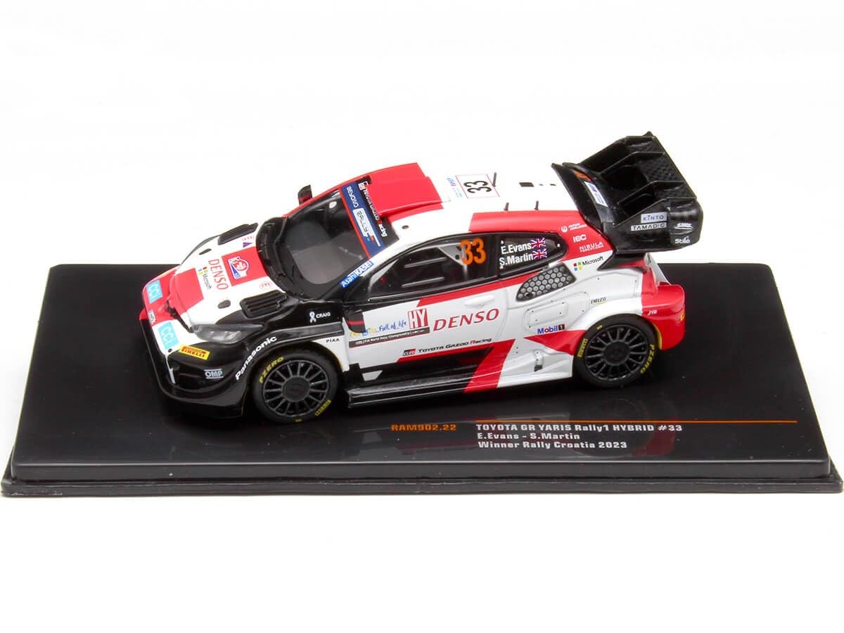 2023 Toyota GR Yaris Rally1 Hybrid Nº33 Evans/Martin Ganador Rally Croacia 1:43 IXO Models RAM902.22