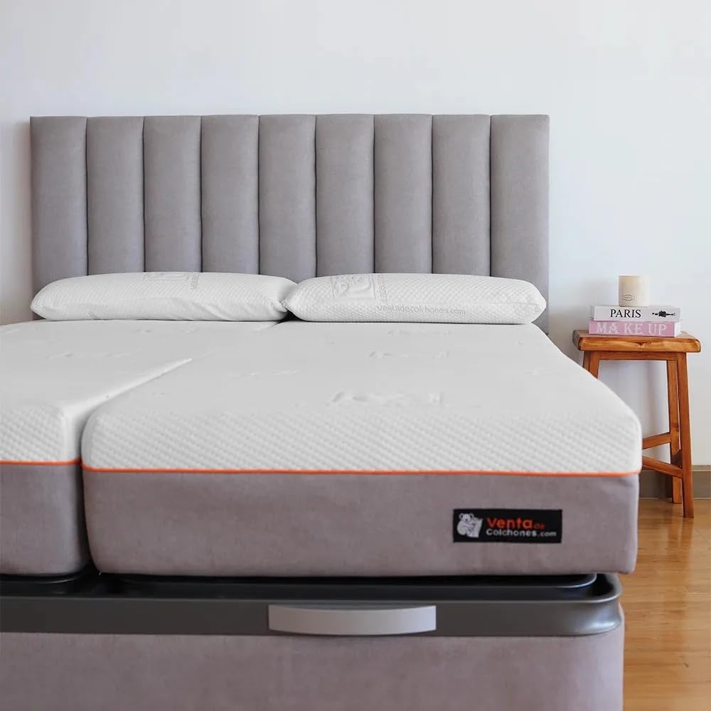 VentadeColchones - Colchones para Camas articuladas gemelares en H – Modelo Visco 8 Air, 150 x 190 cm (2 uds. 75x190cm)