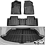 Antsvnn Floor Mats Compatible with Toyota Corolla Cross 2022 2023 Rubber All Weather Protection Car Floor Mats Full Set 1st & 2nd Row and Cargo Liner (Fits Models Without JBL Subwoofer in Cargo Area)