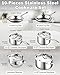 Cooks Standard Classic Stainless Steel Cookware Set 10-Pieces, 18/10 Stainless Steel Pots and Pans Kitchen Cooking Set, Silver
