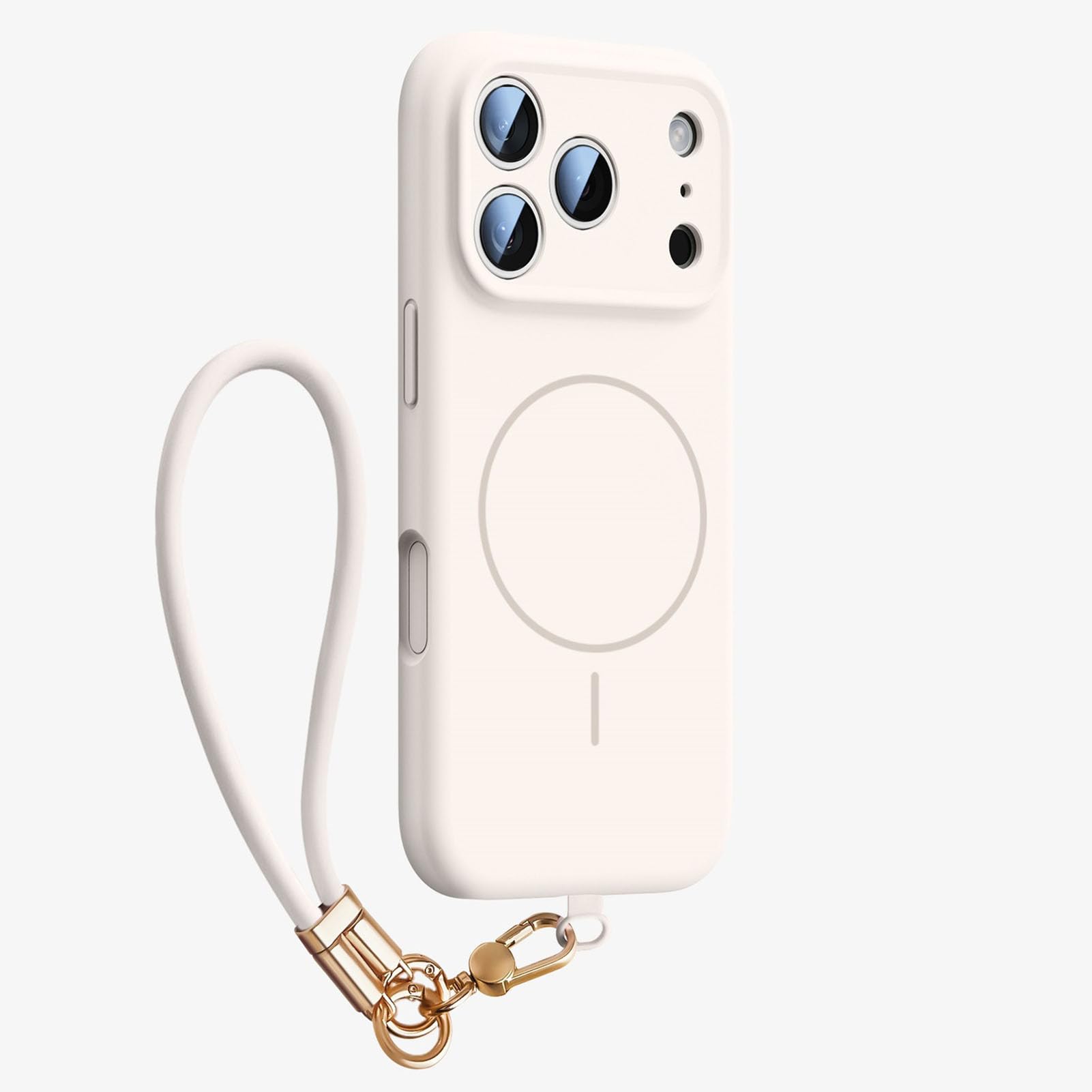 Coque pour iPhone 17 Pro Max silicone magnétique blanc avec couverture protection caméra