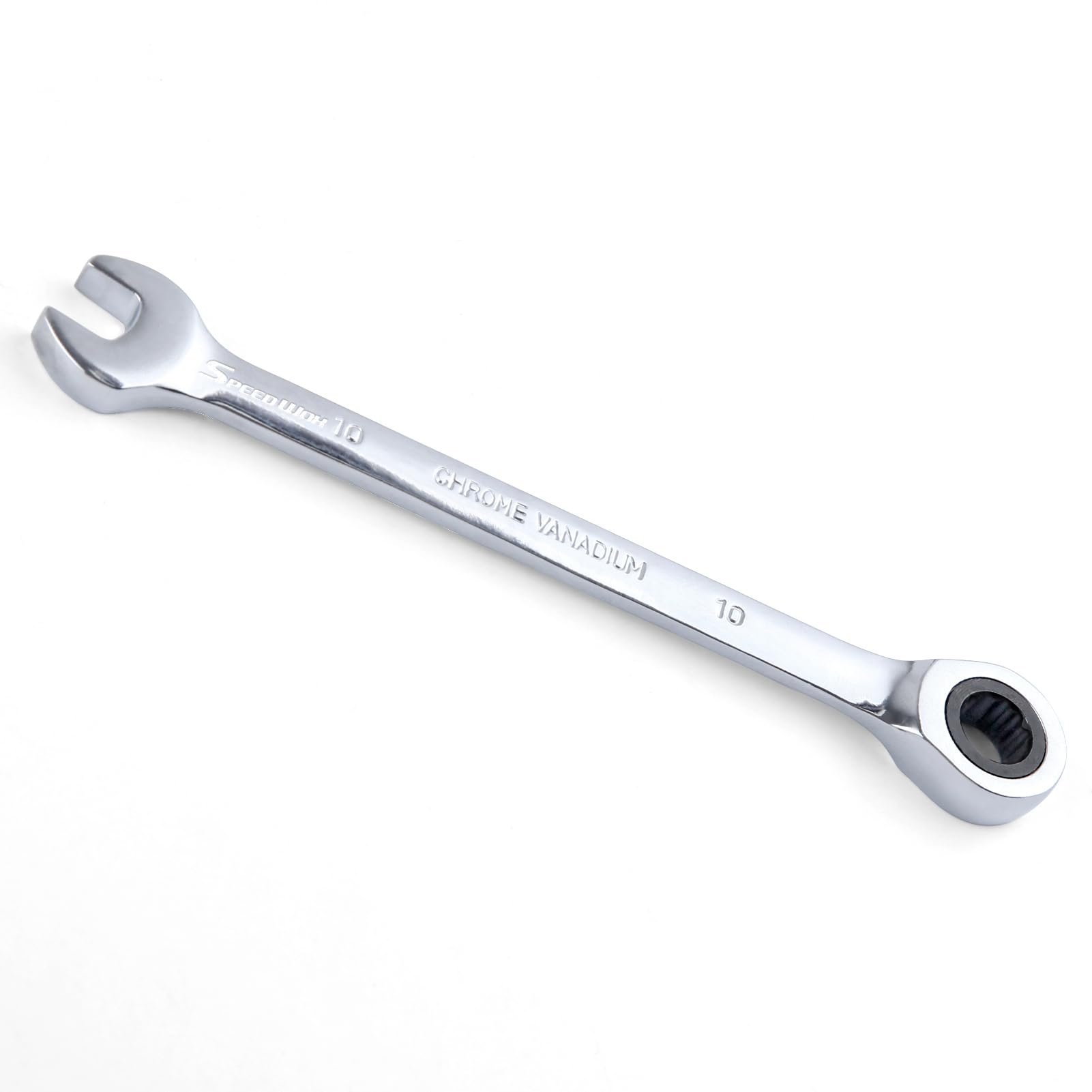 SPEEDWOX 10mm Ratchet Wrench 72 Teeth Ratchet Wrench Industrial Grade Gear Spanner with 12-Point Design Box End Head 72-Tooth Ratcheting Combination Wrench Spanner for Projects with Tight Spaces