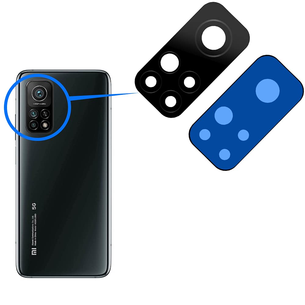 2 Vetri Fotocamera Per Xiaomi Mi 10T Pro - Lente Posteriore Originale HD Con Kit Riparazione - 3