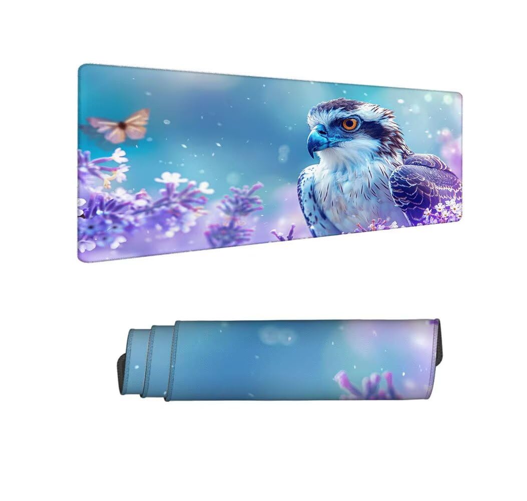Viola Tappetino Mouse XXL 1000x500x3mm, Gaming Tappetino Mouse Aquila Mousepad con Base in Impermeabile Gomma Antiscivolo per Tastiera Computer Ufficio Idea Regalo Festa del Papà e Compleanno X-996