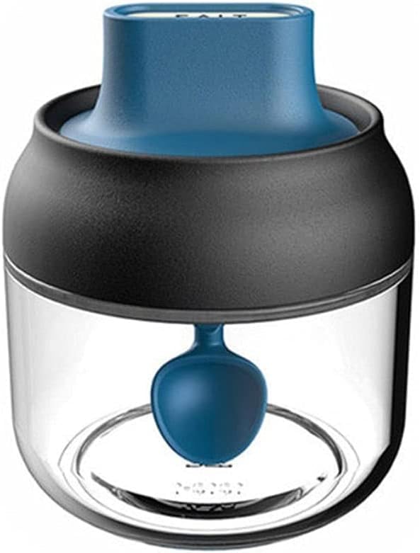 Potency Sugar Container, Salt Container/Cook Spice Jar, Integrated Spoon and Cover, One Hand Operation, Sealed and Moisture-proof, Lasting, Scientifically Control, Suitable for Various Powders (1 Pcs)
