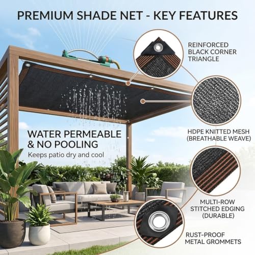 Toldo vela rectangular de sombra exterior para terrazas y balcones de 1x4m 5